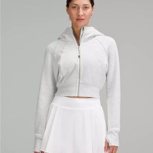 Lululemon Scuba Full-Zip Cropped Hoodie light grey sz 4
